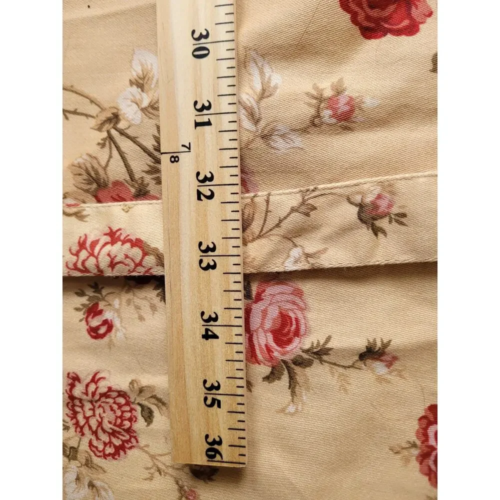 Vintage Waverly Home Rose Floral Ballon Valence Curtain 28x36